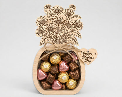 Flower Vase Candy Holder SVG Bundle 3D Wooden Bouquet Gift Jar for Glowforge and xTool