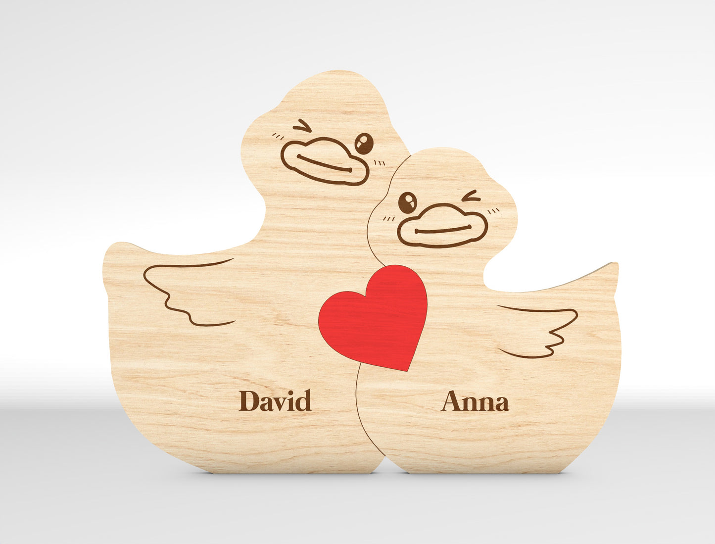 Personalized Family Duck Puzzle SVG for Glowforge and xTool