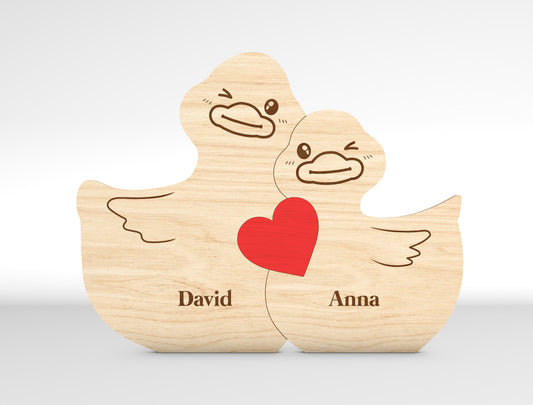 Personalized Family Duck Puzzle SVG for Glowforge and xTool