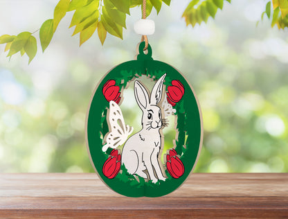 Easter Bunny Ornament SVG Bundle Cute Egg Basket Easter for LightBurn and xTool