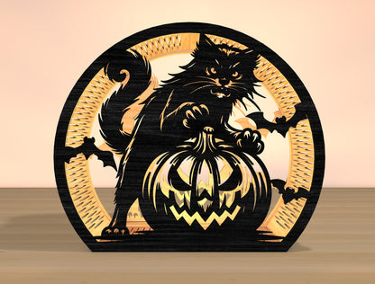 Halloween Raven Lantern SVG Bundle Laser Cut File | 10 Spooky Lantern Designs | Wooden Light Decor | Glowforge, xTool, LightBurn, etc.