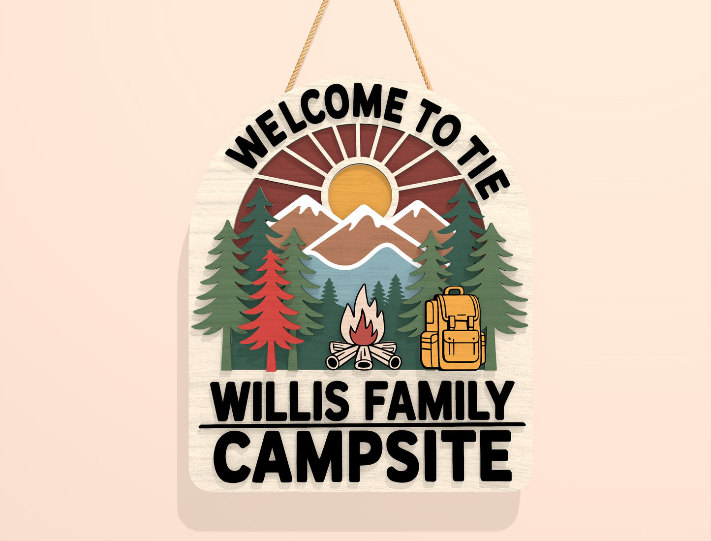 Personalized Campsite Door Sign SVG Bundle for Glowforge and xTool