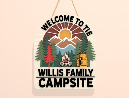 Personalized Campsite Door Sign SVG Bundle for Glowforge and xTool