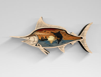 Fish SVG Bundle for Glowforge xTool LightBurn Multilayer Laser Cut File
