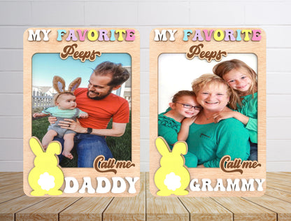 My Favorite Peeps Photo Frame SVG Easter Bunny Family for Glowforge