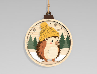 Christmas Woodland Animal Ornament SVG Bundle Laser Cut Files
