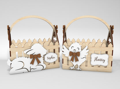 12 Easter Bunny Basket Bundle SVG Laser Cut for Glowforge and xTool