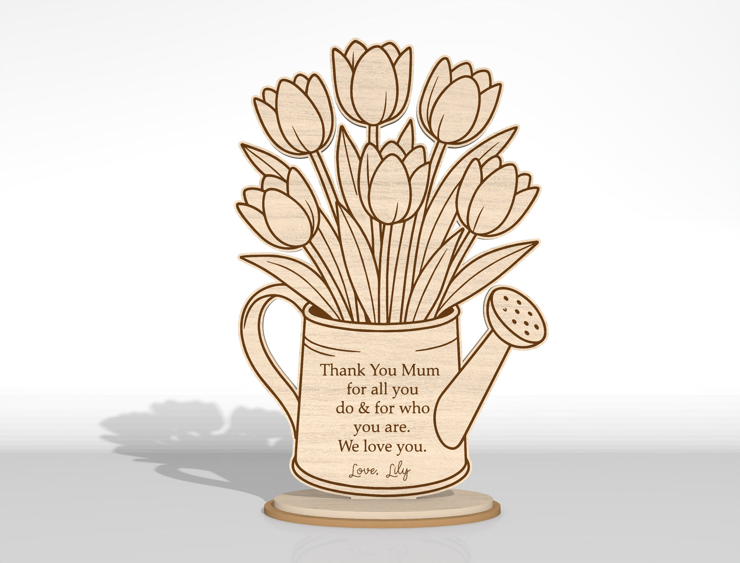 Mother's Day Flower Vase Decor Bundle SVG Laser Cut File for Glowforge and LightBurn