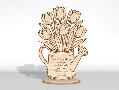 Mother's Day Flower Vase Decor Bundle SVG Laser Cut File for Glowforge and LightBurn