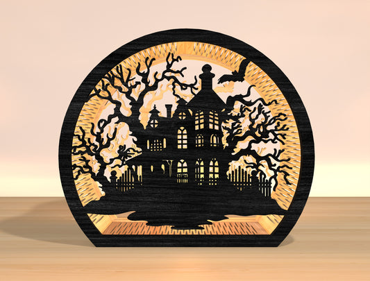 Haunted House Halloween Lantern SVG Bundle for Glowforge xTool LightBurn