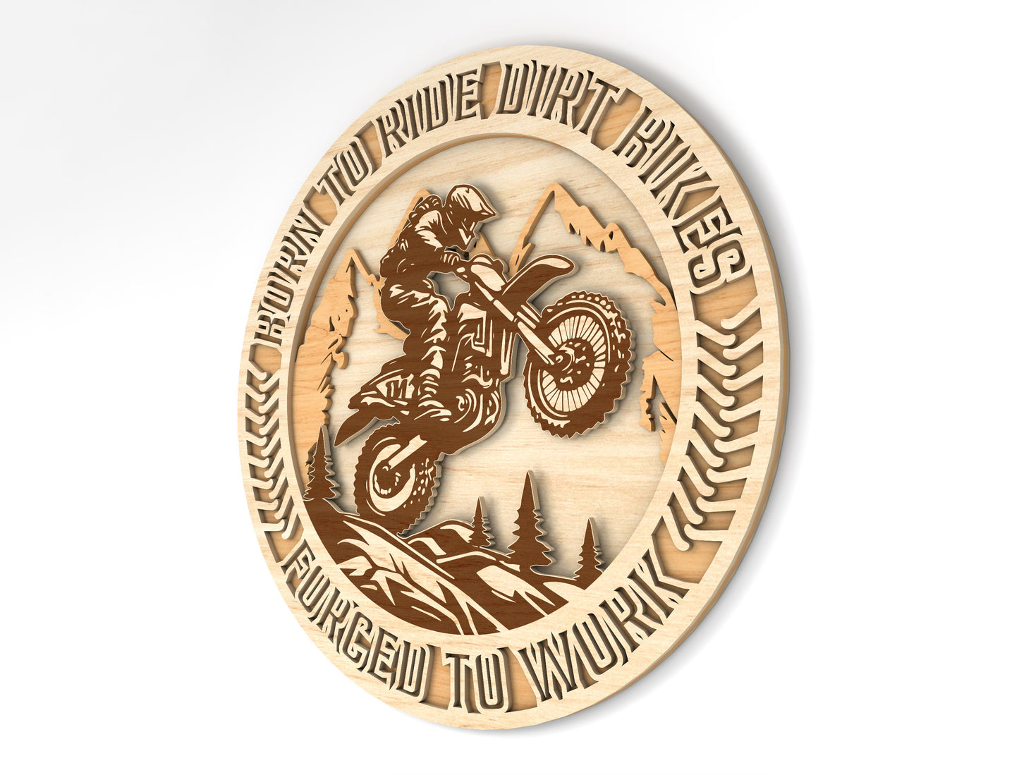 "Born To Ride" Motocross Dad Sign SVG Laser Cut File for LightBurn and Glowforge