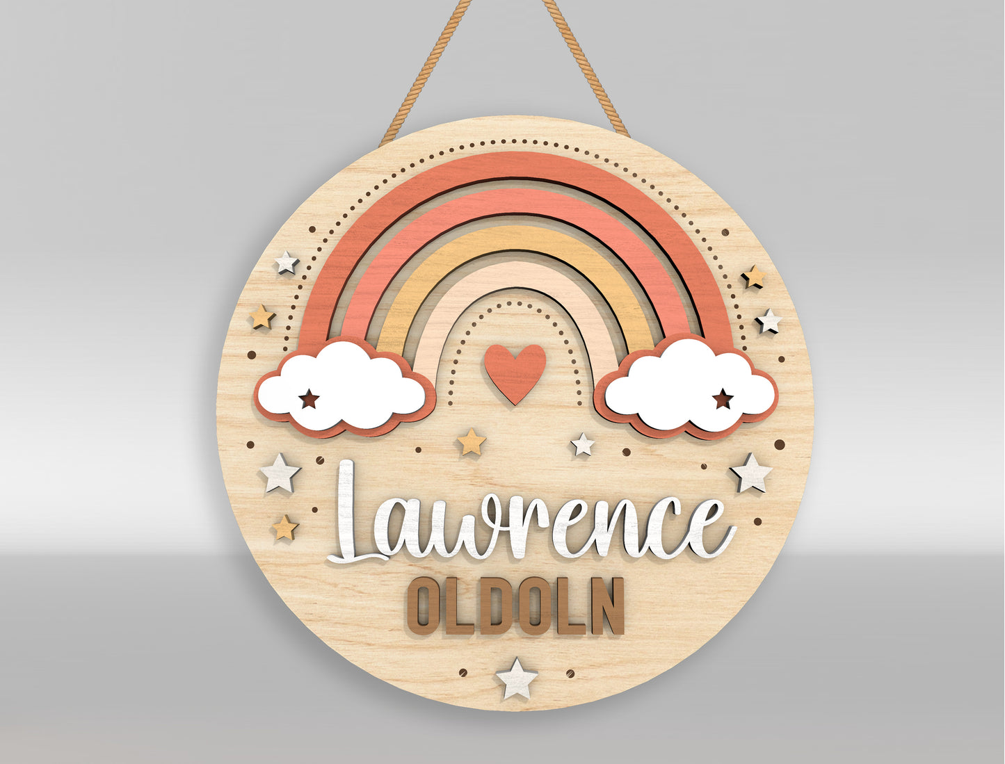 Personalized Nursery Door Sign SVG for Glowforge and xTool