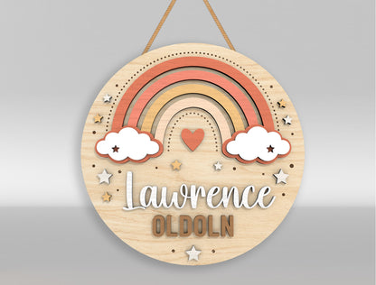 Personalized Nursery Door Sign SVG for Glowforge and xTool