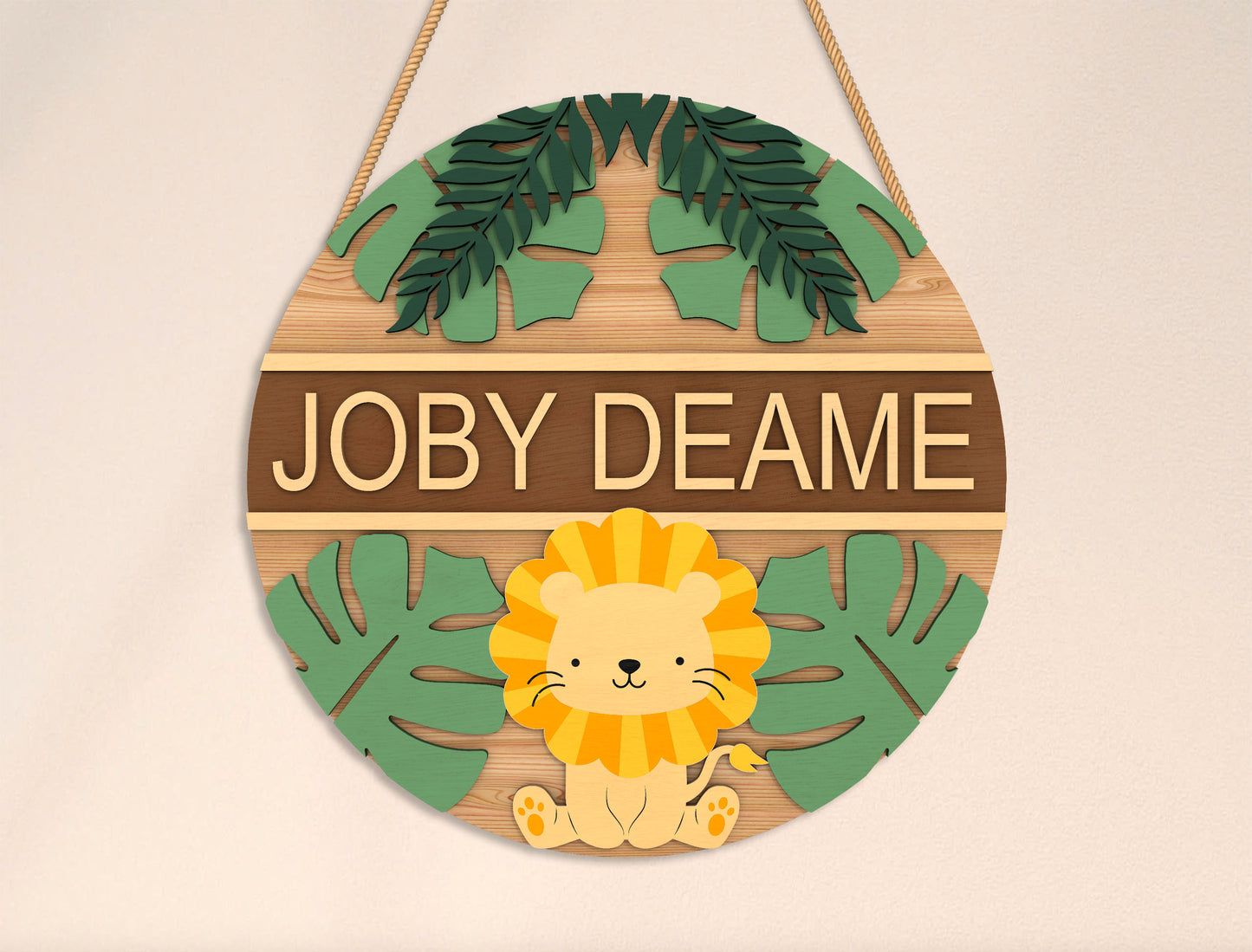 Personalized Jungle Animal Name Sign SVG Bundle for Glowforge and xTool