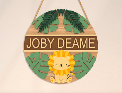 Personalized Jungle Animal Name Sign SVG Bundle for Glowforge and xTool