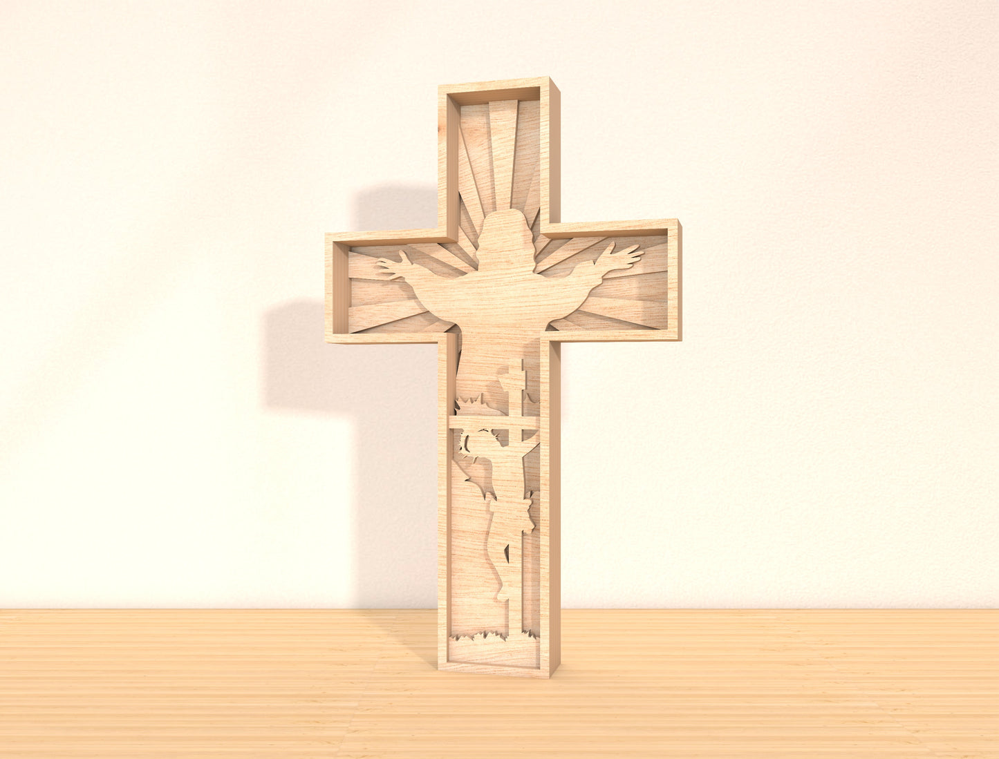 Multilayer Cross SVG Bundle 7 Layer Jesus Crucifix 2 Designs for Glowforge