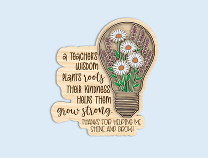 Teacher Quote Light Bulb SVG Bundle Laser Cut File for xTool and Glowforge
