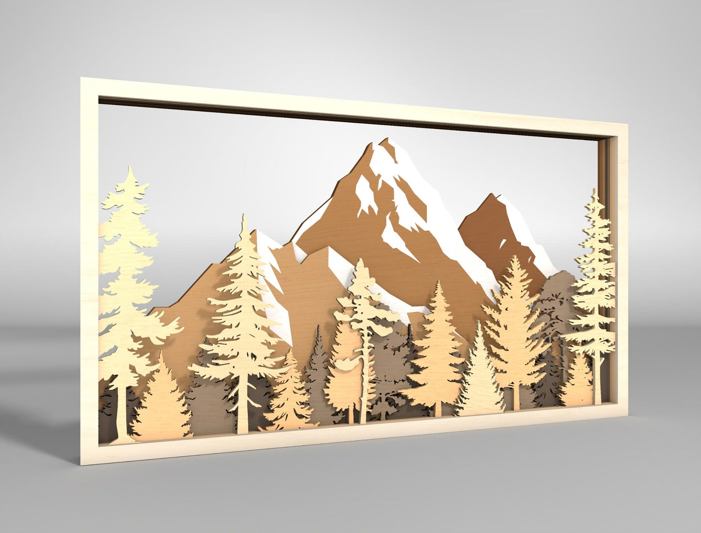 Autumn Forest Shadow Box SVG Multilayer for Glowforge and xTool Laser Cut File