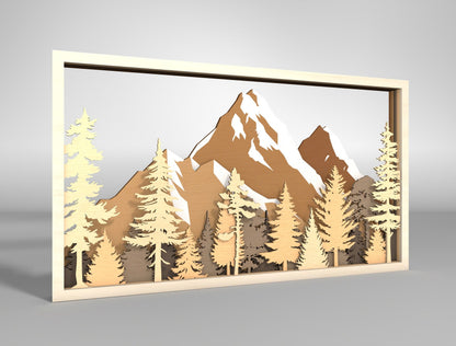 Autumn Forest Shadow Box SVG Multilayer for Glowforge and xTool Laser Cut File