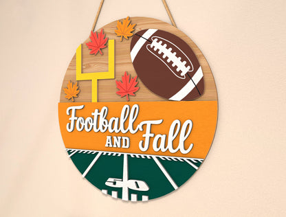 Football and Fall Y'all Door Hanger SVG Set for Glowforge xTool LightBurn | 2 Designs