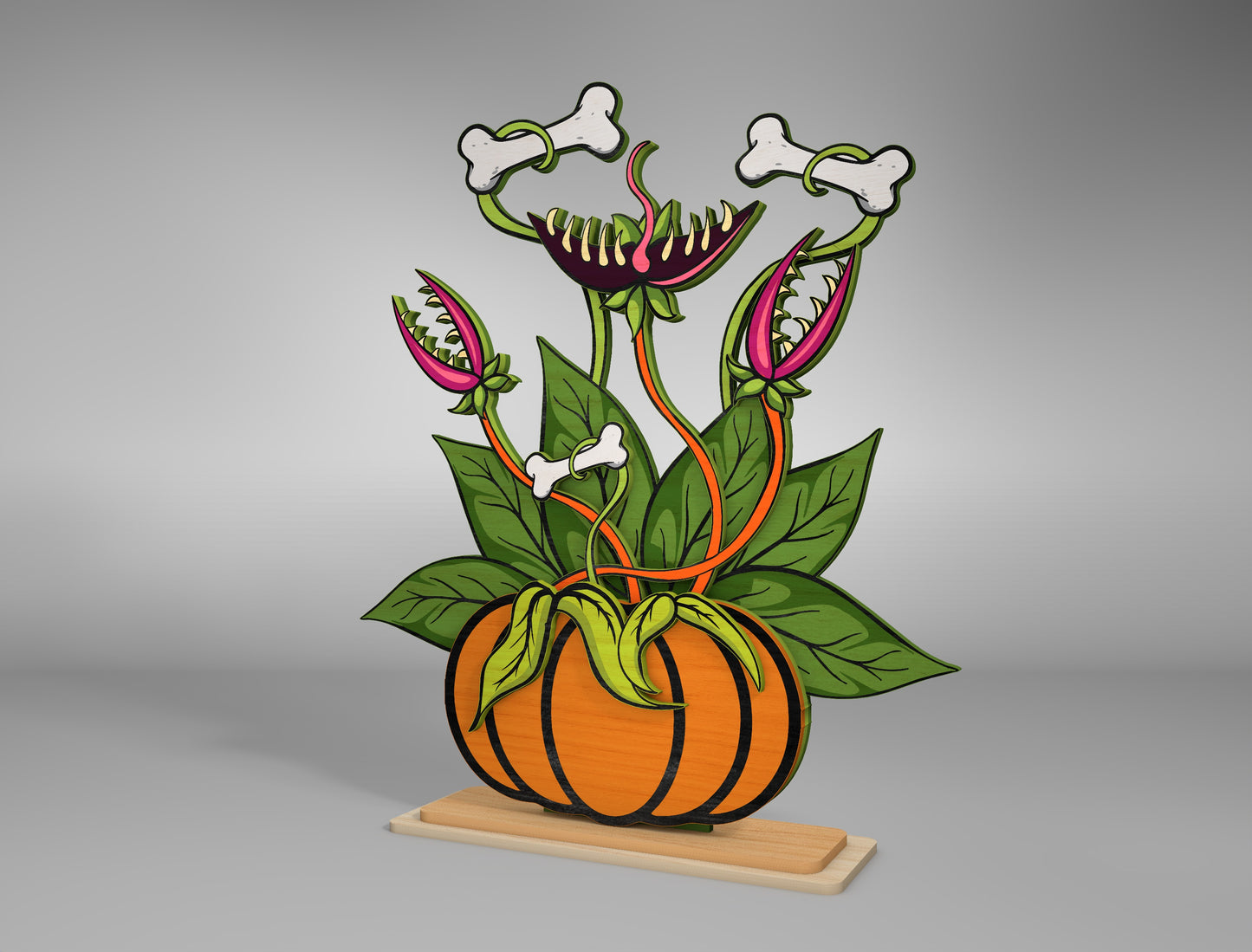 Halloween Carnivorous Plant Multilayer SVG for Glowforge xTool LightBurn