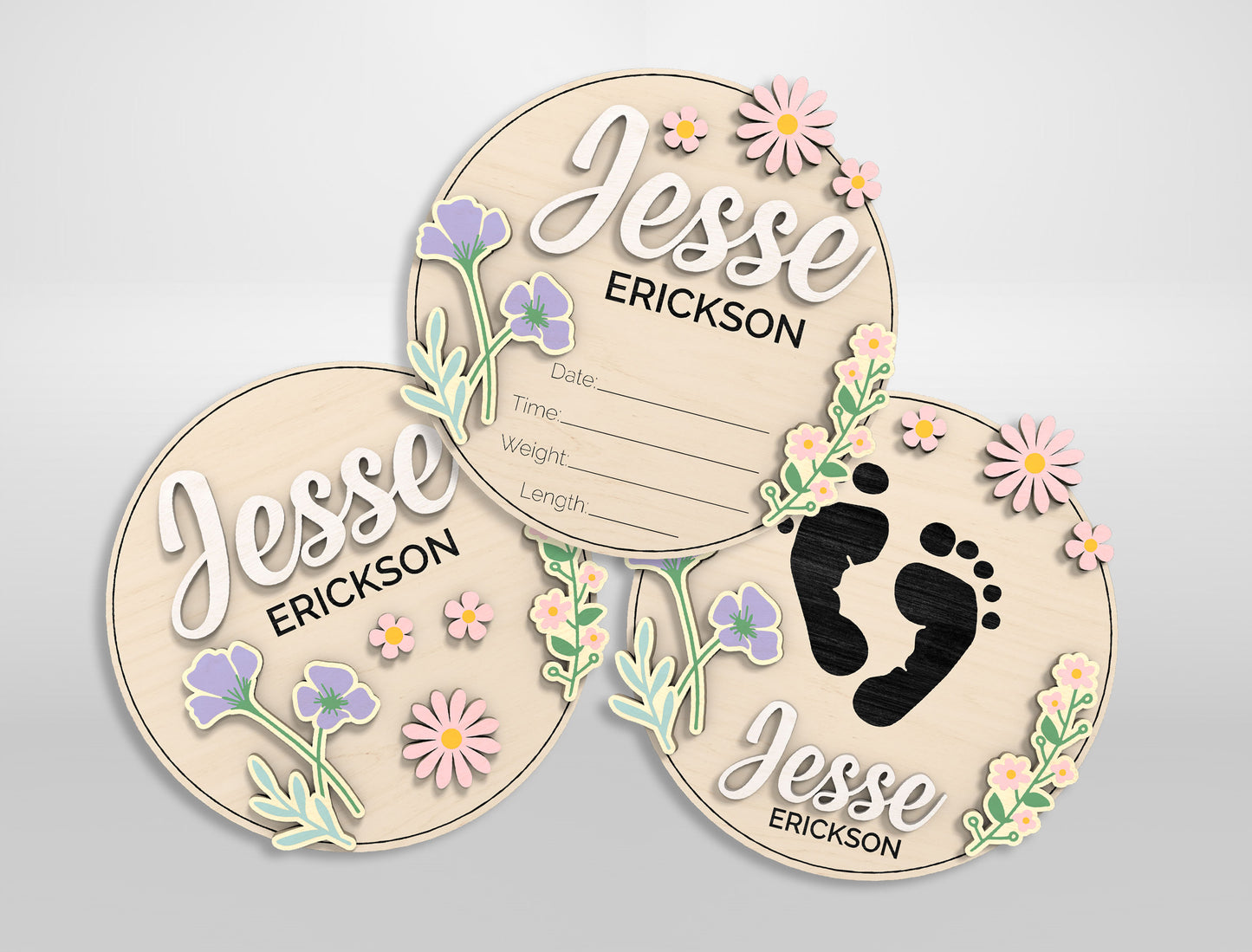 Personalized Baby Birth Stat SVG for xTool and Glowforge