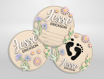 Personalized Baby Birth Stat SVG for xTool and Glowforge