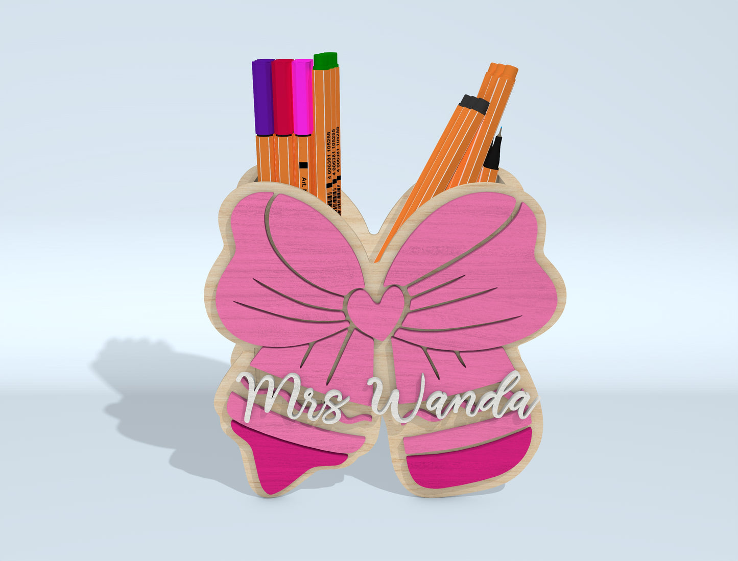 Personalized Butterfly Pen Holder SVG Bundle for Glowforge and xTool