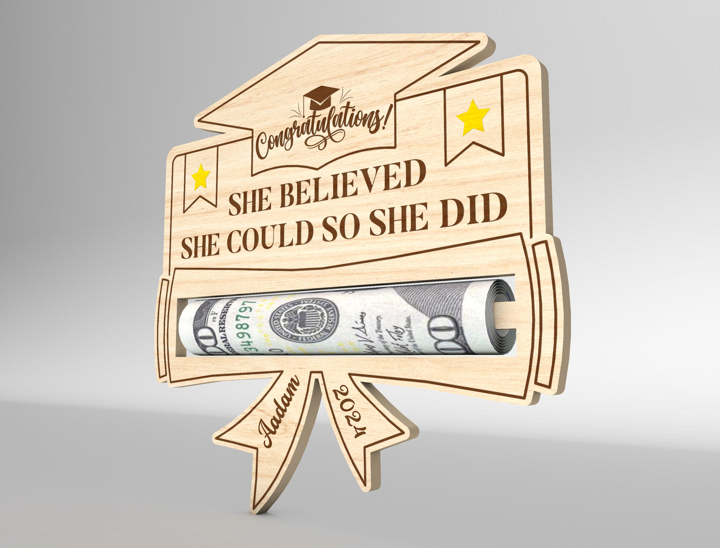 Graduation Money Holder SVG Laser Cut File for LightBurn and xTool