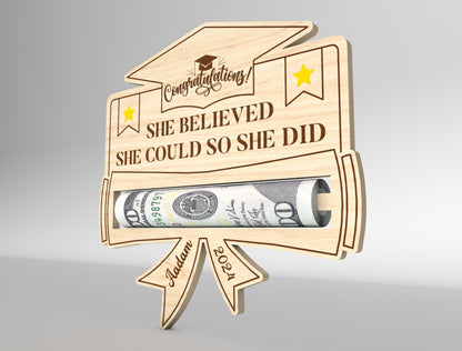 Graduation Money Holder SVG Laser Cut File for LightBurn and xTool