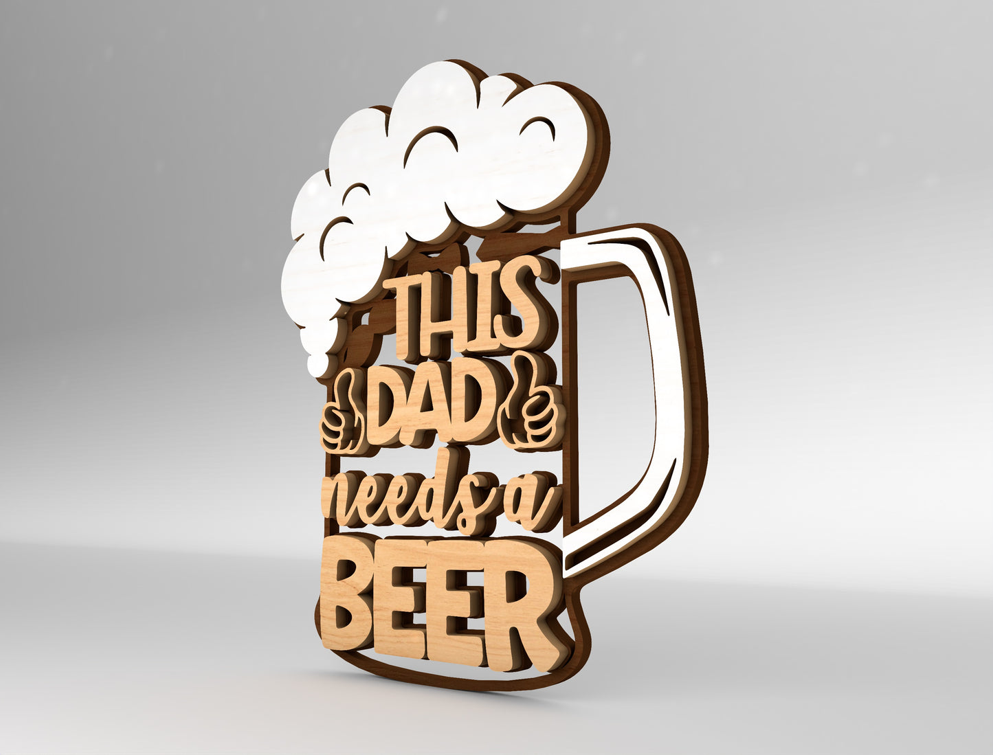 Dad Beer Mug Sign SVG Laser Cut File for Glowforge and xTool