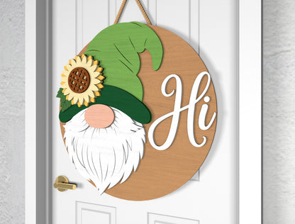 Sunflower Gnome Welcome Sign SVG Laser Cut File for Glowforge and xTool
