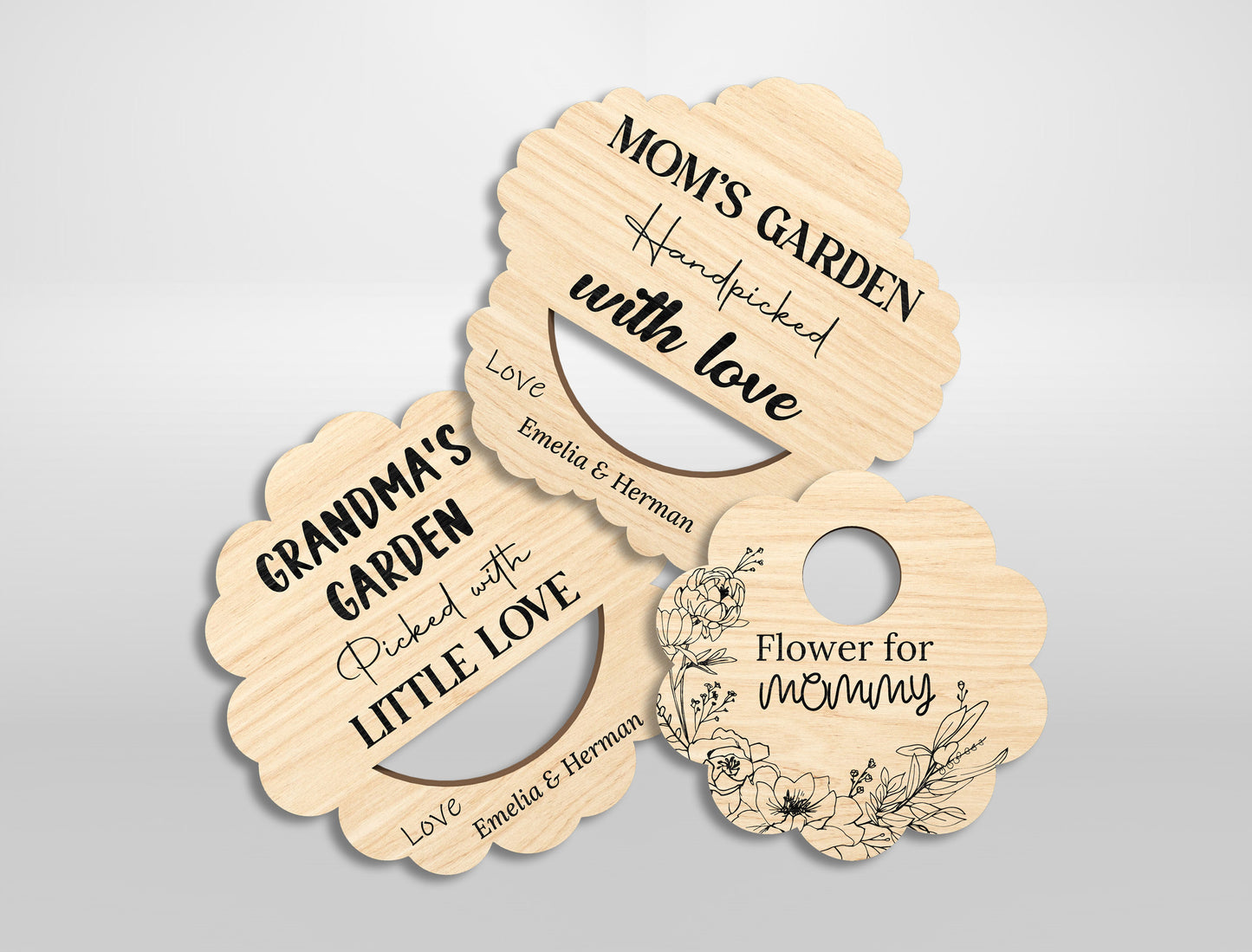 Jar Topper Flower Holder SVG Bundle Engraved Mom for Glowforge and xTool