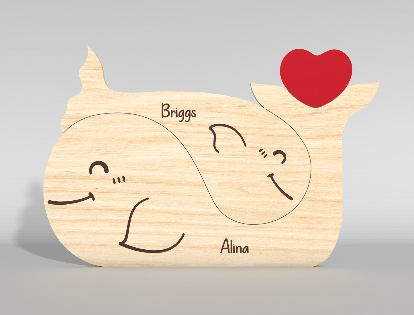 Dolphin Family Puzzle Stacking Sign SVG for Glowforge and xTool