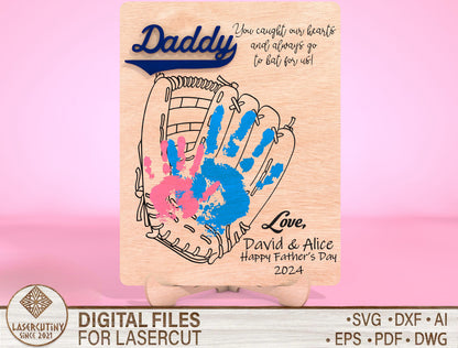 Personalized Handprint Dad Sign SVG Laser Cut File for Glowforge