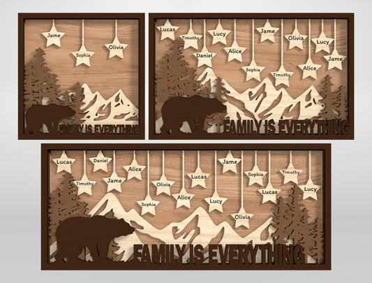 Grandpa Family Tree Sign SVG Bundle Laser Cut File for xTool and Glowforge