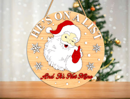 Christmas Round Sign Ornament Laser Cut File | Funny Holiday Quotes | Ready to Cut | Glowforge, xTool, LightBurn, etc.