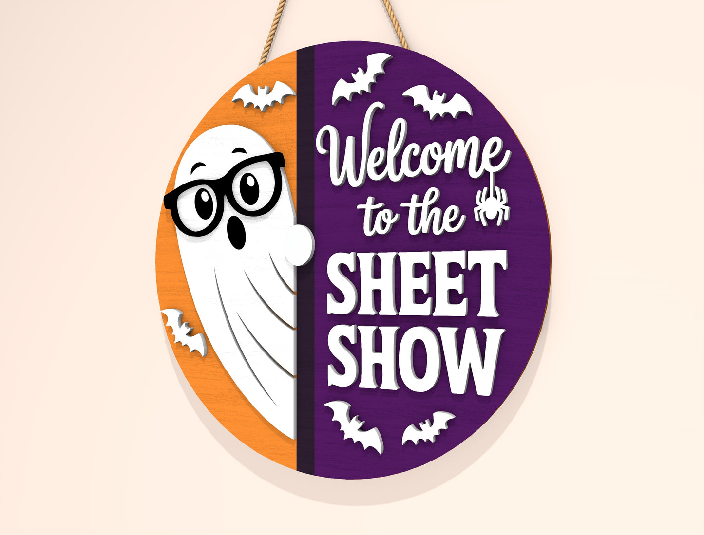 Spooky Season Ghost Door Hanger SVG Set for Glowforge xTool LightBurn 2 Designs