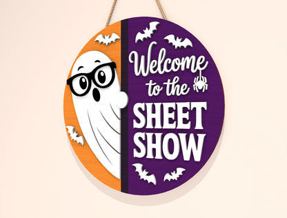 Spooky Season Ghost Door Hanger SVG Set for Glowforge xTool LightBurn 2 Designs