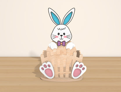 Easter Animal Basket SVG Bundle Laser Cut File | 6 Cute Animal Designs | Spring Tabletop Decor | Glowforge, xTool, LightBurn, etc.