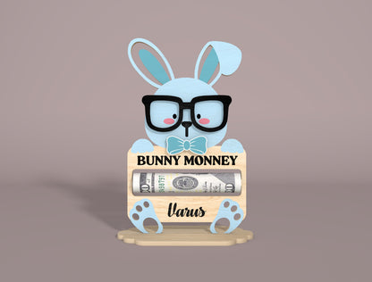 Personalized Bunny Money Holder SVG Easter Cash Gift for LightBurn and xTool