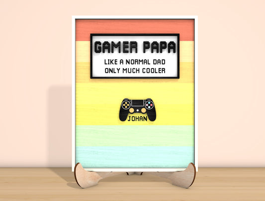 Gamer Dad Father’s Day Laser Cut File | Gaming Dad Tabletop Sign | Fun Wooden Decor | Glowforge, xTool, LightBurn, etc.