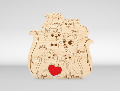 Squirrel Family Puzzle Sign SVG Laser Cut File for Glowforge and LightBurn
