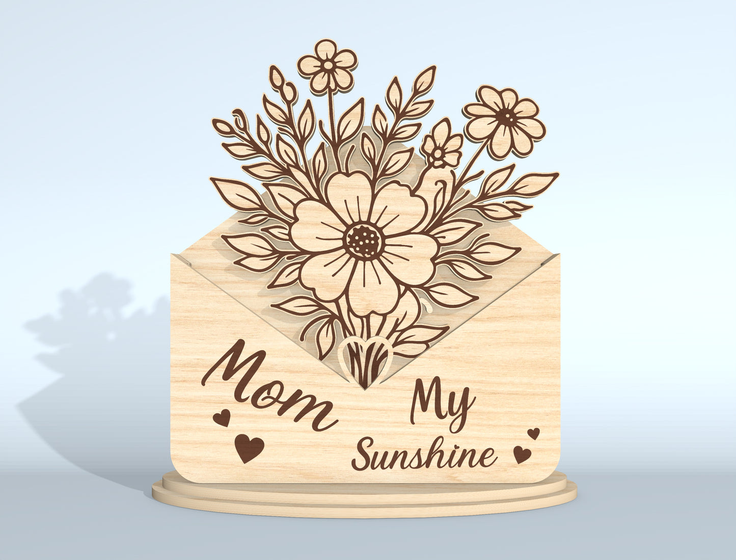 Floral Envelope Stand Sign SVG Bundle for Glowforge and xTool