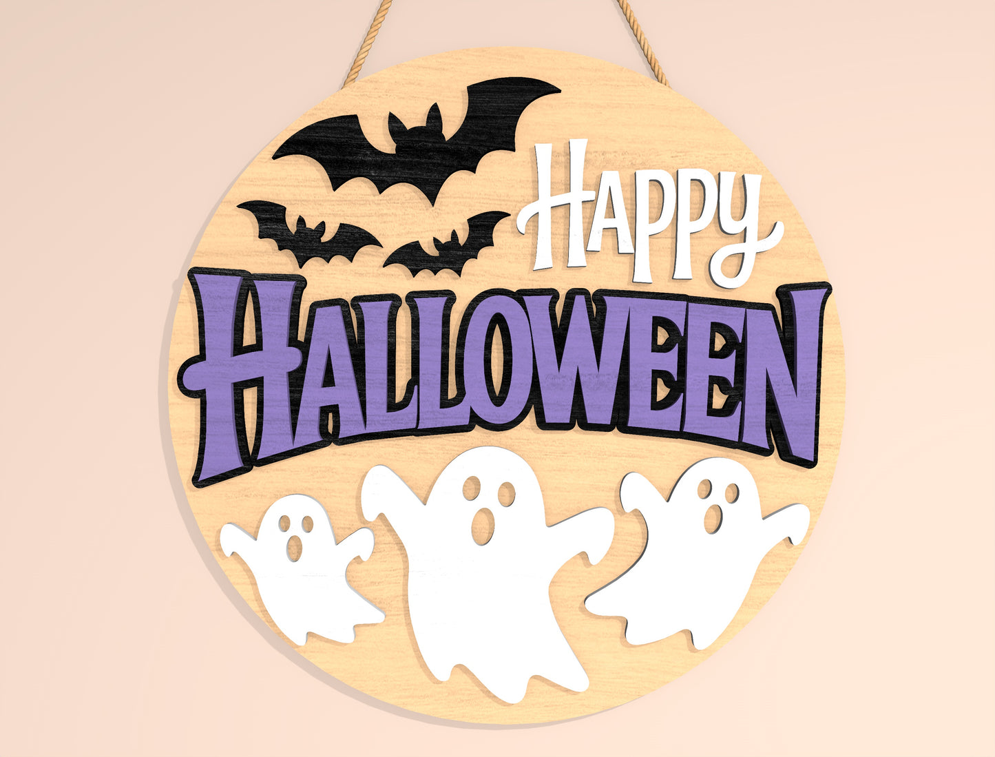 Halloween Welcome Door Hanger SVG Bundle for Glowforge xTool LightBurn