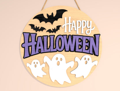Halloween Welcome Door Hanger SVG Bundle for Glowforge xTool LightBurn