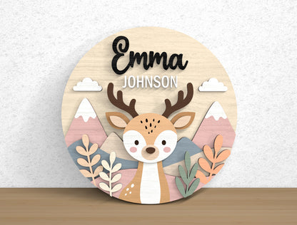 Forest Animal Baby Name SVG File for Glowforge and xTool