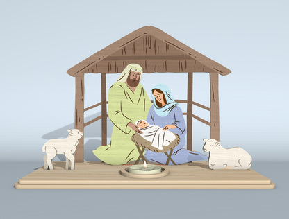 Nativity Scene Tabletop SVG Bundle Laser Cut File for Glowforge xTool LightBurn