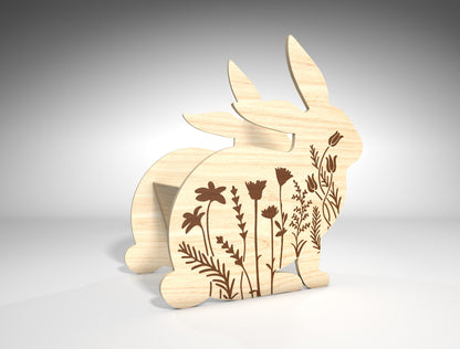 Easter Bunny Basket SVG Wooden Hollow Bunny Candy for LightBurn and xTool
