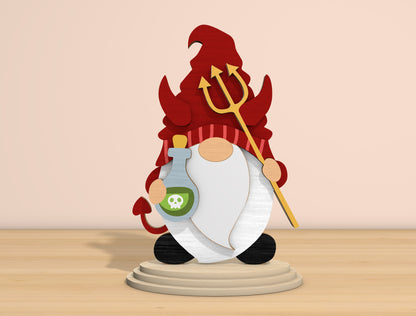 Halloween Gnome SVG Bundle Laser Cut File | 6 Cute Gnome Designs | Spooky Tabletop Decor | Glowforge, xTool, LightBurn, etc.